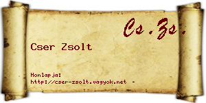 Cser Zsolt névjegykártya